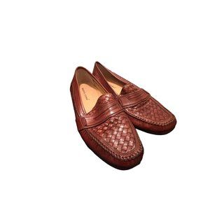 Pronto Uomo size 10 brown  woven slip-on leather classic